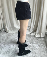 taser low washing cotton shorts