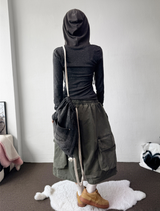 The Hill Pigment Washed Cargo Bermuda Pants  4 Color 