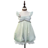 Rose Island Moss Garden Original Printed Patchwork Mesh Bud Slip Dress