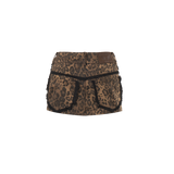 レオパードタッセルミニスカート [Brown]