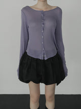 Leon See-through Snap Cardigan