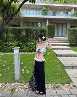 Dot ribbon dot frill bikini