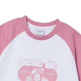 25SS SPACE RABBIT RAGLAN CROP SHORT SLEEVE T-SHIRT LIGHT PINK