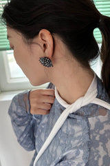 beads pop earring - navy