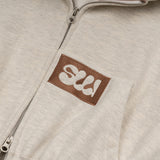 SW LOGO CROP ZIP UP HOODIE - YELLOW MELANGE