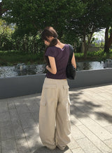 ヘールコットンカーゴカットワイドパンツ