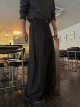 Mona two-tuck wide D-ring slacks