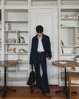 Herries Flare Raw Denim Pants