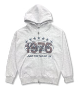 1976 Vintage Crack Twoway Hoodie Zip-Up_Melange