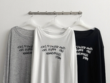 Alling lettering shoulder long sleeve tee