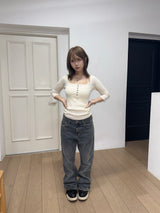 [easeas made] Wide Rib Button T