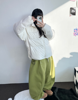 ノンフリース🔥ストリングバルーンワイドカーゴロングパンツ 🔥🤍🖤🩶💚5カラー
