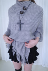 Yui button knit cape (3color)