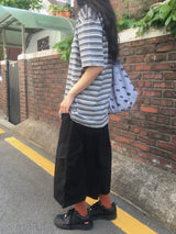 ストライプド ヘンリー Tシャツ