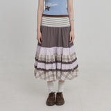 Mix Pattern Midi Skirt