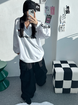 オーバーワイドカーゴトレーニングパンツ🖤❤🩶🤍 - 4 カラーズ