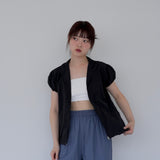 puff sleeve nylon tops