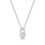 シルバーリンクロケットドロップロジウムメッキ+925シルバーネックレス N067-01H