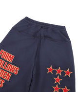 Star Lettering Patch Sweat Pants - Navy
