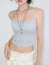 [with cup] LACE BUTTON SLEEVELESS