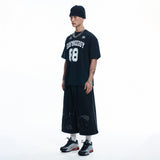 ENOE Patch Sweat Bermuda Pants - BLACK