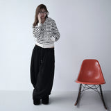 【MADE】winter frill hood zip-up, stripe