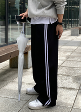 キーパーデイリーダブルロートラックバンディングワイドパンツ