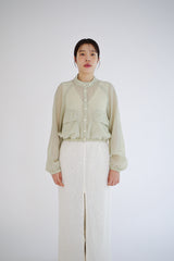 Sheer wide jumper, Light khaki