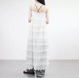 Bullet lace punching long dress