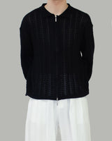 Cass see-through knit zip-up