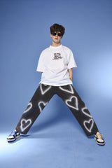 【数量限定】[unisex] heart denim pants (black) 