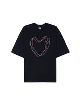 オーバーフィットラインドローイングTシャツ