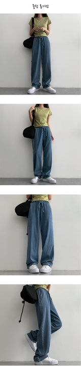 【S-3XL】バディン スパンデックス サマークールデニム ベンダブルパンツ