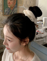 Frill See-through Wrap Skirt + Scrunchie Set (2color)