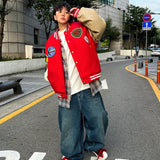 Oversized Wafer Varsity Jumper Jacket