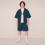 flower robe cardigan_blue