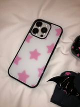 PINK star flutter magsafe glass case