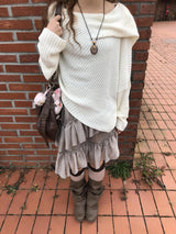 オカオフショルダーフーディー