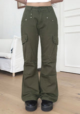 Sobi Stud Cargo Pocket Bootcut Pants