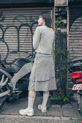 Star flayered midi skirt (Gray)