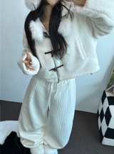 ストライプペディンキルティングロングパンツ🖤🤍2カラー