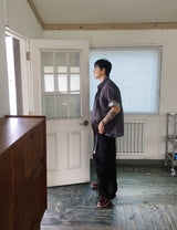 No.1325 wrinkle roll up check SHIRT (3color)