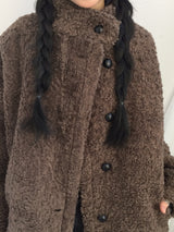 highneck puffy fur jacket