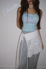 Lettering Pad Camisole Sleeveless T-shirt