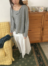 Natan Shirring Belt Banding Long Skirt