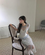 wash wool bustier top
