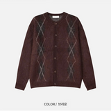 [Unisex] Mohair argyle cardigan(4color)