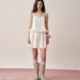 Ribbon Frill Sleeveless (White)