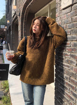 [10% wool] ハグアブルツートーンミックスドモヘアニット