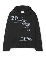 (UNISEX) Attack Henley Hooded Long Sleeve